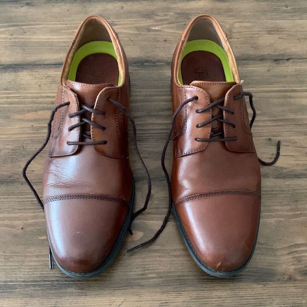 Florsheim Size 9 Mens Brown Leather Center Cap Toe Oxford